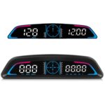 OBD2 Speedometer for Car Digital with Time, Speed, Mileage, RPM, Volt, Water Temp, Overspeed, Fatigued Driving Alert LCD Screen OBD2 Guage Display for Car Head Up Display HUD for Most 2008+ Sedan Cars