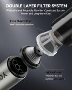 Car Vacuum, Handheld Vacuum Cordless with 21000Pa Powerful Suction & 3 Modes, 4-in-1 Portable Hand Held Mini Vacuum Cleaner Rechargeable, Ultra Light for Car Home Office (Silver) - Image 5