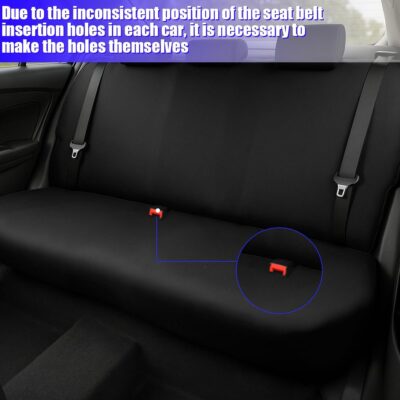 BESULEN Car Back Seat Cover, Dustproof Elastic Cloth Vehicle Rear Seat Bench Protector for Pets Kids, Waterproof Stretch Automobile Interior Accessories, Universal for Sedan Truck SUV (Black) - Image 3