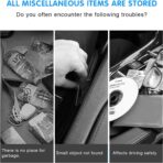 Mandark Car Seat Back Organizer, PU Leather Vehicle Backseat Hanging Storage Pocket, Multipurpose Auto Travel Essentials Accessories for Kids & Adults, Universal for Most Cars (Green) - Image 3