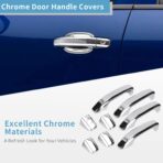 Chrome Door Handle Covers+Top Half Mirror Covers+Tailgate Cover (with Camera Hole) Compatible with Chevrolet Silverado GMC Sierra 1500 2500 3500 2014-2018 - Not for Towing Mirror - Image 4