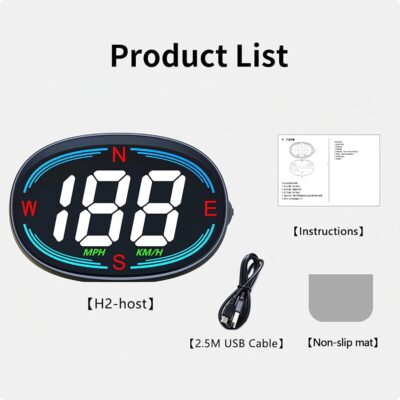 GPS Speedometer,Speedometer for Car,Heads Up Display for Cars H2,Universal HUD Speedometer with USB Connection,Plug and Play,Displays MPH,Compass,Over Speed Alert,for All Vehicles - Image 9