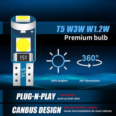 BELOMI 20 Pcs T5 LED Lights for Car Dashboard, High Light Bulb 3030-3SMD Replacement with Twist Lock Socket, Super Bright Light for Instrument Cluster Dashboard Panel Gauge Indicator (Purple) - Image 4