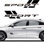 Zhizhong Car Sport Decal,16 Inch Vinyl Sticker Fit for All Cars Side (Matte Black)