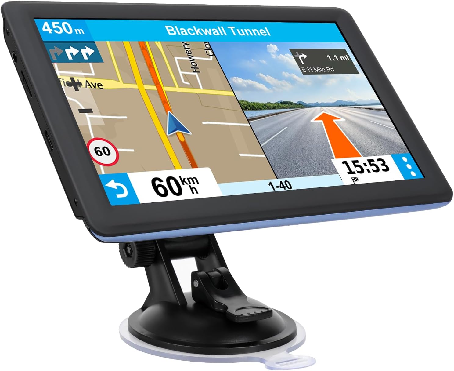 61ggVxKDYrL._AC_SL1500_.jpg 7" GPS Navigator for Car Truck RV, Car GPS Navigation System with 2026 Maps, Lifetime Free Updates, Voice Guidance, Speed & Red-Light Camera Alerts, Custom Truck Routing (Blue) - Image 1