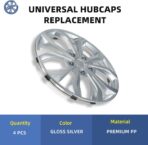 Gloss Silver 16-inch Universal Wheel Covers Hubcaps for Rims - Set of 4 | Snap-on Design Fits Sedans, SUV, Truck, Van 2000-2026 | Steel Wheels Only | 90 Sec Install No Tools - Image 4