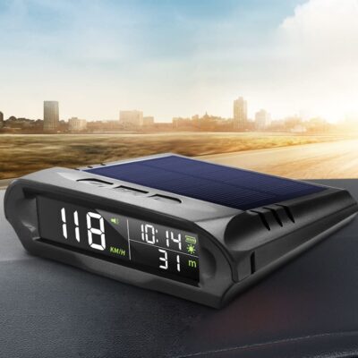 Car Wireless Headup Display Solar GPS Digital Speedometer with LCD Screen Overspeed Alarm KMH/MPH Time/Altitude/Temperature/Speed Display - Image 6