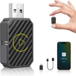 Mini Wireless CarPlay Adapter for Apple, Plug & Play Low Latency Converts Wired to Wireless CarPlay Dongle for iPhone iOS 10+, Connection Fast & Stable