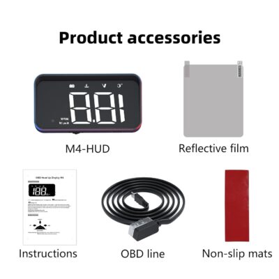 Heads up Display for Cars Car HUD M4, Digital Speedometer for Car OBD2 Speedometer with Speed, Voltage, Water Temperature, etc., Suitable for Some Vehicles' speedometers after 2009 - Image 8