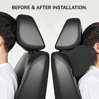 BABUR Car Neck Pillow 100% Memory Foam Ergonomic Pillow Neck Pain Relief While Driving Headrest Neck Support Cushion Universal for Driving Home Office - Image 3