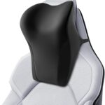 BABUR Car Headrest Pillow | Ergonomic Memory Foam Neck Shoulder Support Pillow with Adjustable Design & Enlarged Surface | Pain Relief for Driving Travel Sleeping | Black 1 Pack