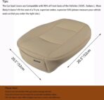Ultra-Luxury PU Leather Car Seat Protection Cover Car Seat Cover for Most Four-Door Sedan&SUV,Single Seat Cover Without Backrest 1PCS (W 20.8× D 21× T 0.2inch) (3D-Beige) - Image 2