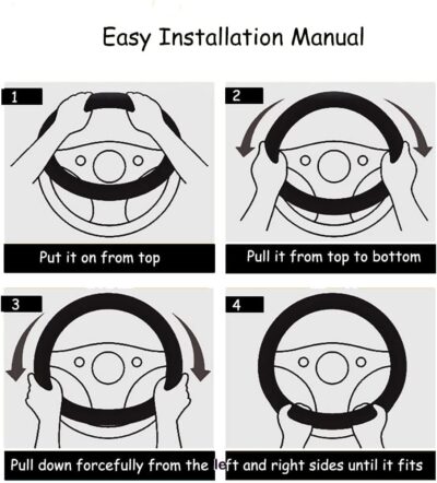 Car Steering Wheel Cover for Women Cute Flower Purple Steering Wheel Cover Leather Non-Slip Fit 15 inch - Image 5