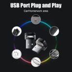 4PCS LED USB Car Ambient Light, Portable Mini Atmosphere Lamp, Universal Car Interior Accessory, Plug-in Interface Trunk Kit, with Multicolor Glow Effect, for All Auto Cabin Bedroom Night Use - Image 8