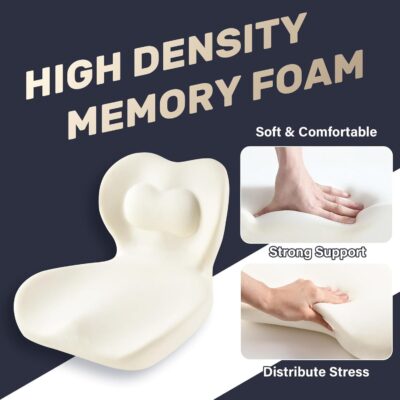 Coverado [Upgraded] Car Seat Cushion and Lumbar Support Pillow One Piece, Memory Foam Ergonomic Back Support Driving Seat Cushion for Back Pain, Non-Slip Washable Cushion for Car, Driver, Office - Image 4