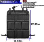 Tactical Molle Panel Car Seat Back Organizer, Waterproof Car Front Seat Protector with Multiple Pockets, Universal Kick Mat for Kids/Pets, Vehicle Backseat Storage Bag for Most Cars (Black) - Image 2