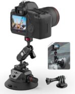 Ulanzi SC-02 Heavy-Duty Suction Cup Mount for Camera/Accessory (4.5"), Pump-actived Vacuum Camera Suction Cup Mount for Action Cameras w Quick Release NATO Magic Arm Car Boat Windshield Window Mount