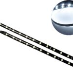 SOCAL-LED LIGHTING 30cm 12" White Flexible LED Strips High Power Bright 5050 12 SMD Car DRL Under Dash Accent Light, Waterproof, Cuttable, Pack of 2