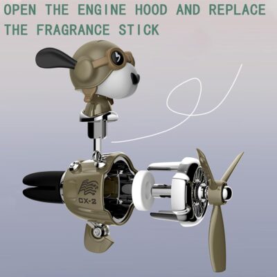 Pilot Car Air Freshener, Cute Dog Car Vent Clip Air Freshener Automotive Air Outlet Fan Diffuser, Automotive Interiors Vent Decoration (Shake Head Style - Dog) - Image 6