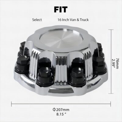 (Set of 4) Chrome Wheel Center Caps 8 Lugs Compatible with Select 16 Inch Van & Truck - Replacement 15039489, 15039488, 9597169, 9597170 - Image 2
