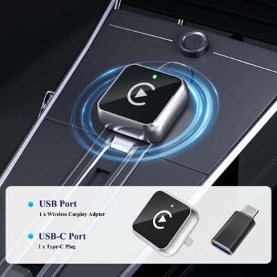 2025 Upgraded Wireless CarPlay Adapter for iPhone＆Android, Mini Wired to Wireless Adapter for CarPlay ＆Android Auto, Plug and Play, Stable Connection & No Latency - Image 6