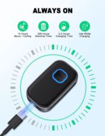 COMSOON Bluetooth AUX Adapter for Car, Noise Reduction Bluetooth Receiver for Music/Hands-Free Calls, Wireless Audio Receiver for Home Stereo/Speaker, 16H Battery Life/Dual Connect (All Black) - Image 6