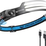 Smiling Shark LED Headlamp, 230°Wide Angle 3*White Light Strips The Brightest Head Lamp Rechargeable Waterproof Headlight for Camping Hiking Outdoor, Head-Lamp-LED-Frontale-Light