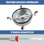 janz 14" Pressure Washer Surface Cleaner with 4 Wheels, Stainless Steel Housing, 1/4" Quick Plug, 2 Extension Wands, 2 Replacement Nozzles and 3 Spray Nozzles, 4000 PSI - Image 4