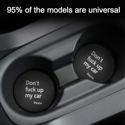 Cup Holder Coasters, 2.75 Inch Non-Slip PVC Insert Coaster, Anti-Scratch Auto Cup Mats for Women Men, Vehicle Interior Accessories Universal for Car, SUV, Truck (D Black/2PCS), 2 Pack - Image 5