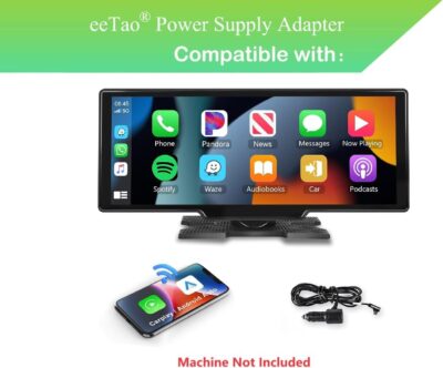 USBC Car Charger Adapter Rechargeable Compatible with Podofo 7 Inch 10.26 Inch Touchscreen Wireless Apple Carplay Portable Car Stereo Android Auto 7V-32V 3A Power Supply Cord Cable - Image 2