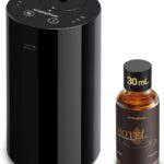 Waterless Essential Oil Diffuser Starter Kit with 30mL Hotel Fragrance Oil Inspired by Ritz-C., Battery Operated Mini Scent Diffuser, Portable Aromatherapy Diffuser for Home, Car, Office (Black)