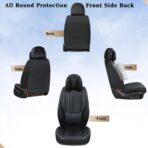 Coverado Car Seat Covers 5 Pieces, Full Set Universal Seat Covers for Cars, Waterproof Nappa Leather Auto Seat Protectors with Head Pillow, Car Interiors Fit for Most Sedans SUV Pick-up Truck, Black - Image 8