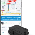Magnetic GPS Tracker for Vehicles, Hidden Tracker Device for Car, Trailer, Up to 7 Months Battery Life, Real-Time Track, Waterproof, 5-Day Free Trial, Subscription Required