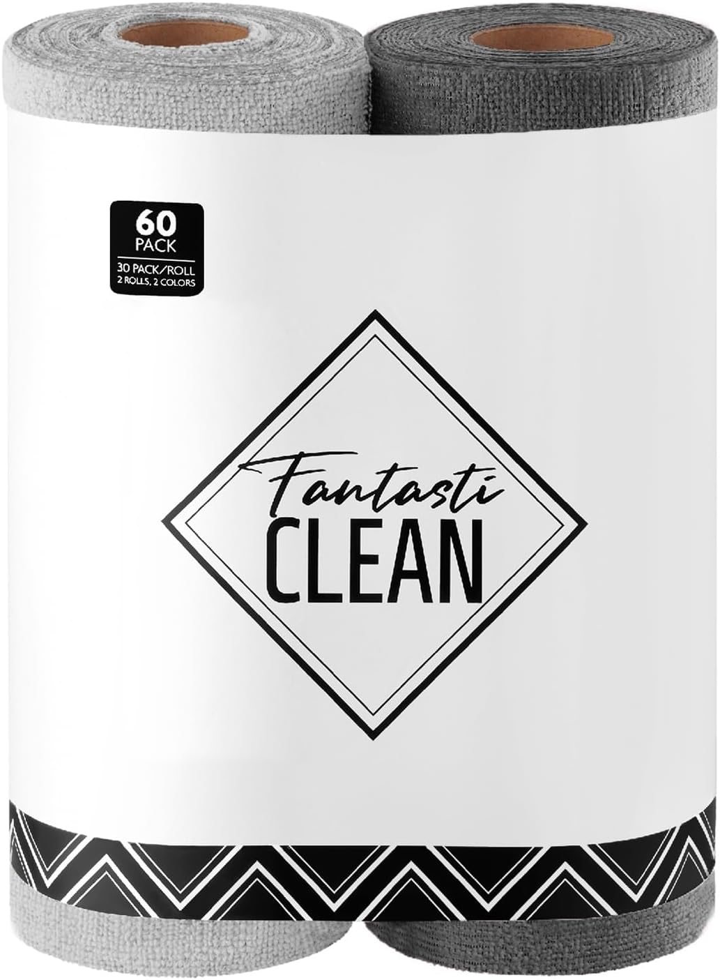 61iSP8bJmUL._AC_SL1500_.jpg Fantasticlean Microfiber Cleaning Cloth Roll -60 Pack, Tear Away Microfiber Towels, 12" x 12", Reusable, Washable, Scratch Free, Ultra Absorbent for All-Around Cleaning Supplies (Grey & DimGrey) - Image 1