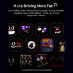 Hanll AI Car Robot Dashboard Emotional Expression Dash Companion with 60+ Cute Animated Expressions, Magnetic Mount Easy Installation, Personalized Interior Style Center Console Decoration(Black) - Image 3