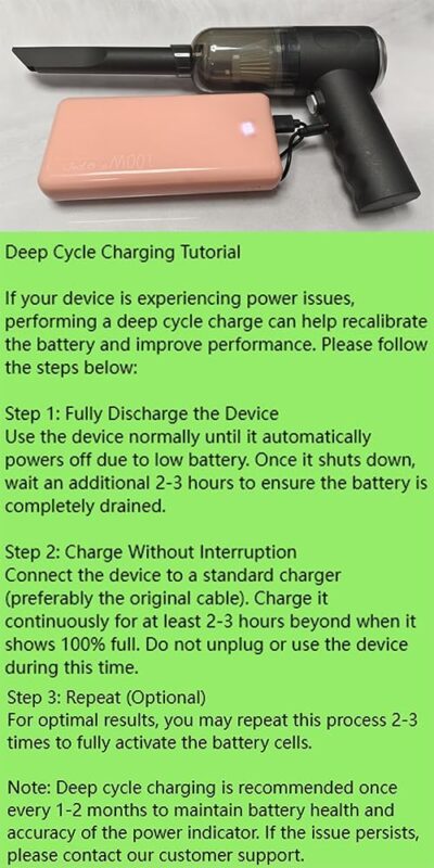 YUNYILAN Wireless Handheld Car Vacuum Cleaner High Power Rechargeable Household Mini Vacuum, Vacuum for Desk, Home and Office Dust Cleaning, Protable Vacuum Cleaner for Car - Image 7