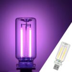 1 Pack Car LED Lights Interior, USB Light for Car Decor & Bedroom, Touch Dimmable Ambient Lighting, Mini Glass Bottle Night Light for Camping Gifts-Purple
