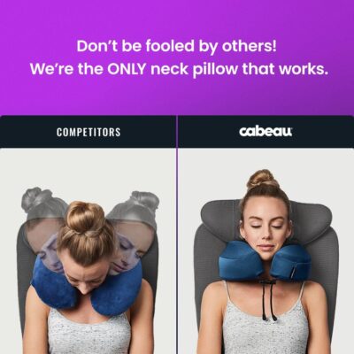 Cabeau Evolution S3 Travel Pillow – Straps to Airplane Seat – Ensures Your Head Won’t Fall Forward – Relax with Plush Memory Foam – Quick-Dry Fabric Keeps You Cool and Dry (Indigo)… - Image 7