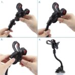 ivoler Car Phone Mount Windshield, Long Arm Clamp Universal Windshield with Double Clip Strong Suction Cup Cell Phone Holder Compatible with iPhone 15 14 13 Pro Max XS 7 8 Plus, Galaxy S24 S23 Ultra - Image 6