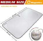 Magnelex Car Windshield Sunshade - Advanced Light-Blocking Protection, Foldable Sun Shade with Mirror Cut-Out Keeps Your Vehicle Cool, Fit for Cars, Trucks, and SUVs - Medium (62 x 32 in) - Image 4