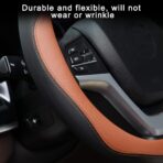 Mandark Car Steering Wheel Cover, Elastic Stretch Breathable Anti-Slip Microfiber Leather Auto Steering Wheel Protector, Soft Vehicle Interior Decor Accessories, Universal for RV, SUV, Truck (Coffee) - Image 2