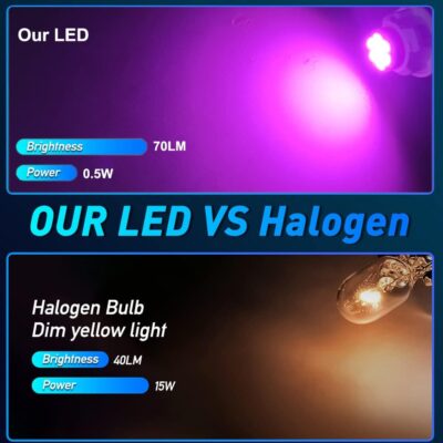 T10 194 168 Dash Instrument White LED Light Bulbs Bright Panel Gauge Cluster Dashboard LED Light Bulbs 10Pcs/Set (Purple/pink) - Image 8