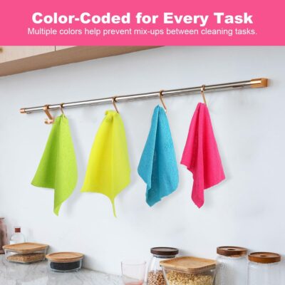 Microfiber Cleaning Cloth, 120 Pack Reusable Paper Towels Microfiber Towels for Cars Lint Free Washable Tissues Shop Rags with Dispenser Box for Home Kitchen Automotive, 11"x 9", Multicolor - Image 6