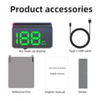 New Auto Dimming HUD with Sunshade, 3.5" Large Screen White Heads Up Display for Cars, USB Powered Digital GPS Speedometer, Applicable for All Vehicles - Image 9