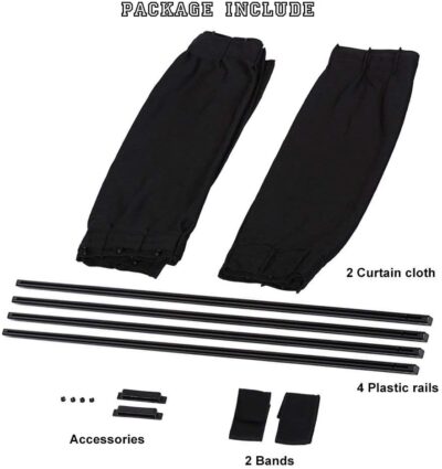 2 Pack Car Curtains Window Shades UV Protection Auto Privacy Shade Valances for Side Window Universal Windshield Sunshade Van Curtain Mesh Screen Blocks Heat Sun Shield Keeps Vehicle SUV Cool - Image 5