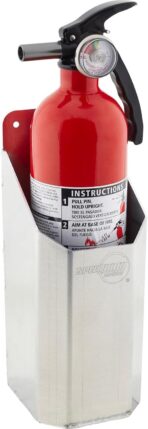 Speedway Motors Aluminum Fire Extinguisher Holder for 2 lb. Units with 4 Inch Diameter Opening, Wall or Trailer Mount Design with Three Mounting Holes