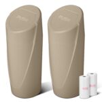 Car Trash Can Bin with Lid - 2 Packs Car Garbage Can Cup Holder - Beige Mini Leakproof Vehicle Garbage Bin with 40pcs Trash Bags-Automobile Organizers and Storage for Front Back Seat Accessories