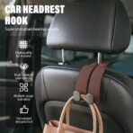 Suede Leather Car Seat Hook, 2026 New Car Seat Back Storage Hook, Car Purse Hook Seat Back Hanger Storage Organizer, With Double Metal Hooks, Car Seat Headrest Hooks for Purses Bag (2pcs - Black) - Image 5