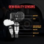 Launch TPMS Sensor, 2 in 1 Dual Frequency 315Mhz & 433Mhz Universal Programmable OEM TPMS RF-Sensor, Fit for Tire Pressure Monitoring System, Unlimited Programmability Press in 1 Sensor, Metal - Image 5