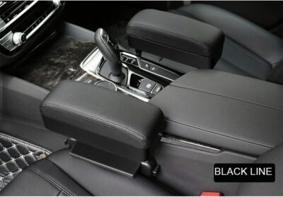 Car Console Armrest Box Arm Rest Height Adjustable Comfort Elbow Pad Universal (Black) - Image 2